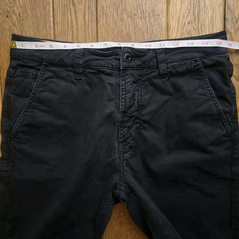 Nudie Jeans Co. 31x30 Slim Adam Black Organic Cotton Twill Chino Garment Dyed